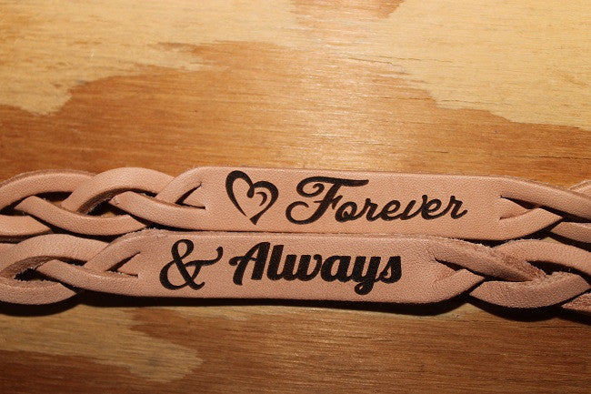 Forever and Always Two Leather Bracelets