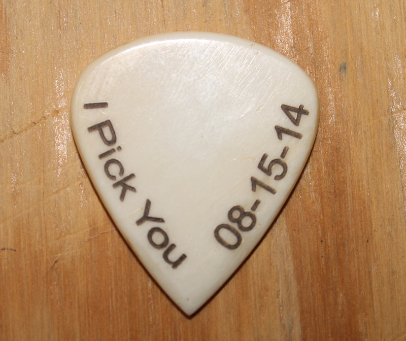 I Pick You with Personalized Date Hand Crafted Guitar Pick