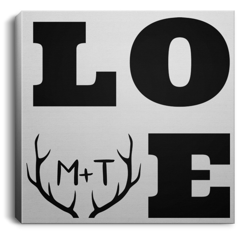 Personalized Love with Antlers Wall Hanging