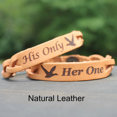 Her One His Only Couples Leather Bracelets