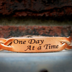 One Day At a Time Braided Leather Bracelet