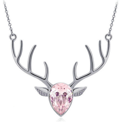 Pink Pendant Antler Necklace