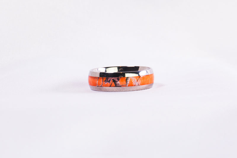 Blaze Orange Camo Titanium Wedding Ring