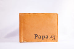 Custom Engraved Premium Leather Bi-fold Wallet with Symbol