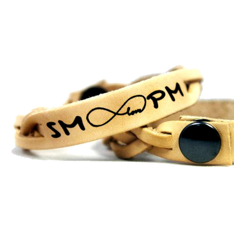 Your Initials and Infinity Love Leather Bracelet