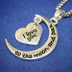 Moon & Back Two Piece Heart Necklace