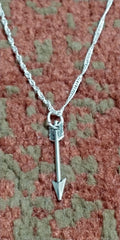 Six Shooter Heritage Arrow Necklace Vintage Silver + FREE Matching Earrings