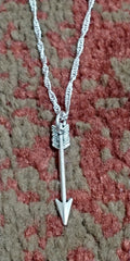 Six Shooter Heritage Arrow Necklace Vintage Silver + FREE Matching Earrings