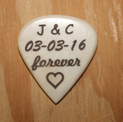 Custom Initial and Personalized Date Hand Crafted Guitar Pick