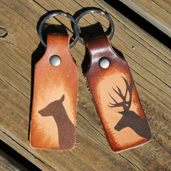 Her Cowboy and His Angel Custom Leather KeyChain Set