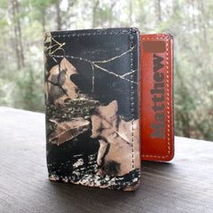 Custom Engraved Premium Leather Bi-fold Wallet with Symbol