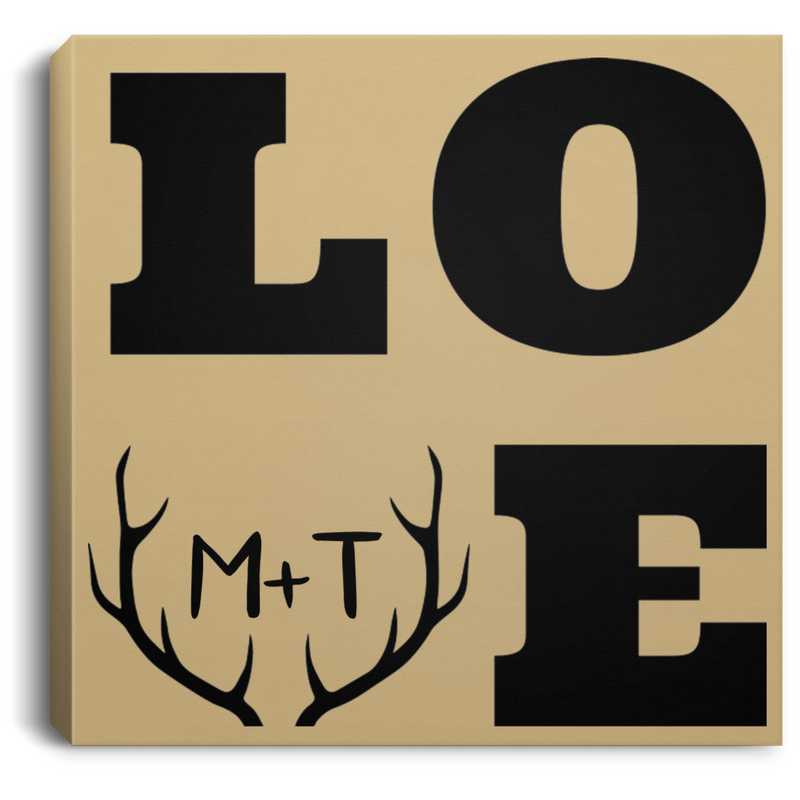 Personalized Love with Antlers Wall Hanging