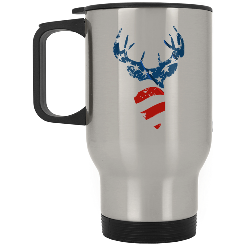 American Flag Buck Travel Mug