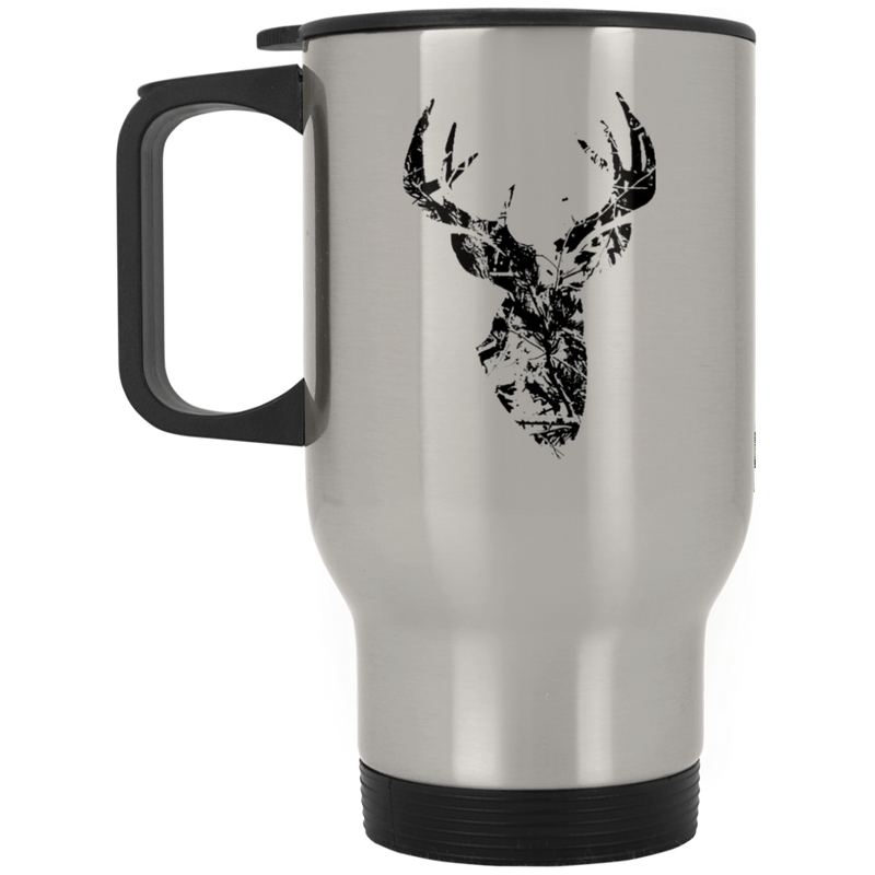 Camo Pattern Black Buck Travel Mug
