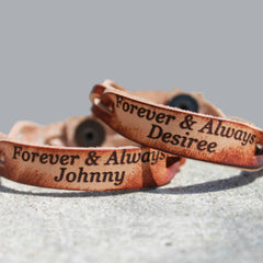 Forever & Always Custom Leather Bracelet