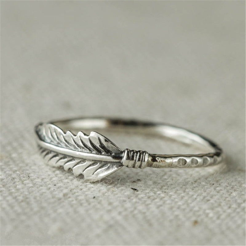 Six Shooter Heritage Feather Ring Vintage Sterling Silver