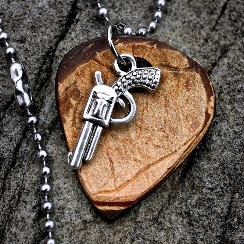 Six Shooter Hand Crafted Guitar Pick Necklace
