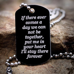 If There Ever Comes a Day Dog Tag Necklace