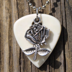 Rose Hand Crafted Guitar Pick Necklace