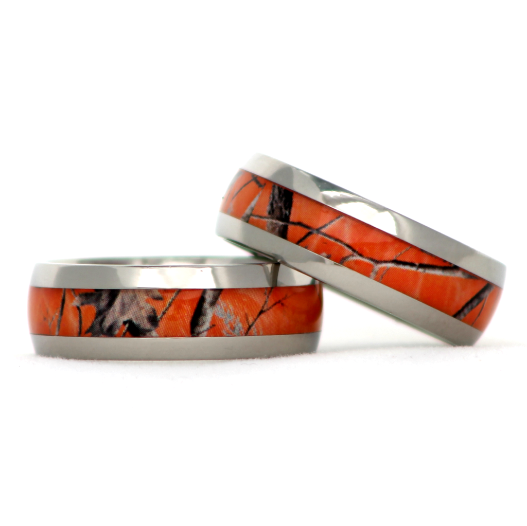 Orange camo sales wedding ring sets