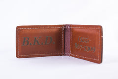 Custom Engraved Magnetic Leather Money Clip
