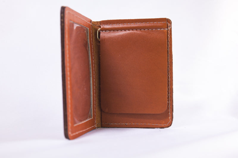 Custom Engraved Foldover Leather Money Clip