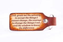Serenity Prayer Custom Leather KeyChain