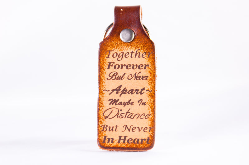 Together Forever But Never Apart Custom Leather KeyChain