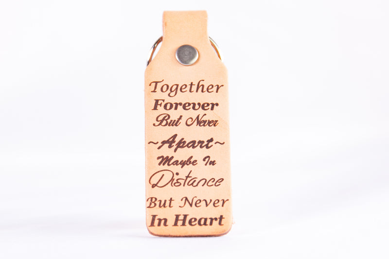 Together Forever But Never Apart Custom Leather KeyChain