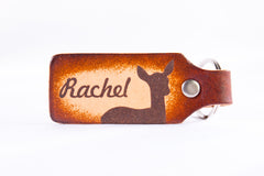 His Buck and Her Doe Personalized Custom Leather KeyChain Set