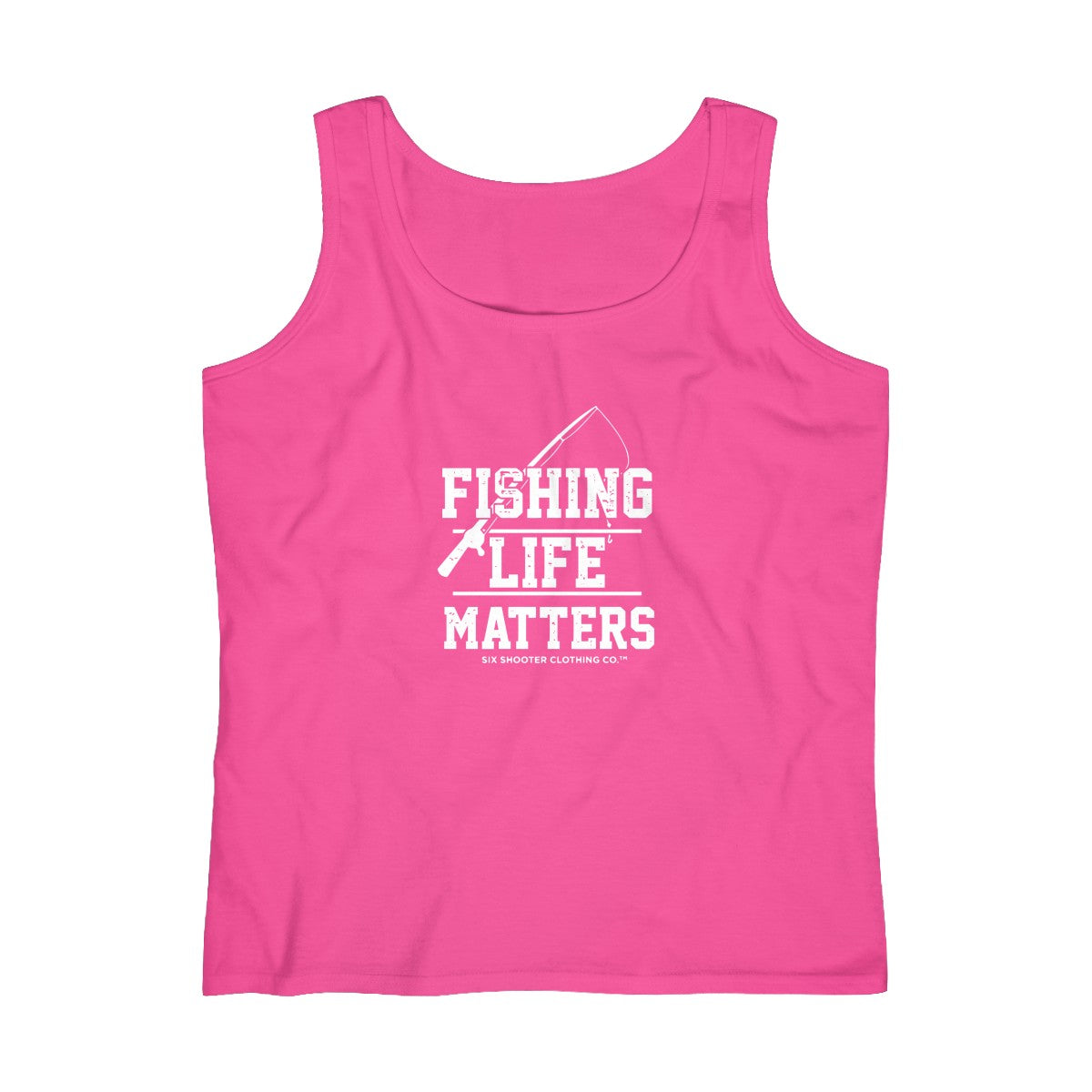 Women's Fishing Life Matters Tank Hot Pink / 2XL