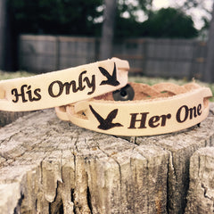 Her One His Only Couples Leather Bracelets