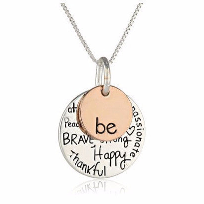 Two-Tone "Be" Graffiti Charm Necklace