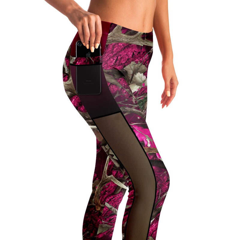 Pop Fit Leggings With Pockets! in Pink Camo - Women's Small
