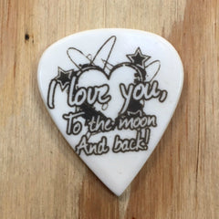 I Love You To The Moon Hand Crafted Cow Bone Guitar Pick